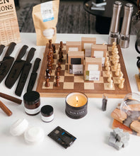 Load image into Gallery viewer, Walnut Wood Chess Board  + Man Cave Candle And Matches
