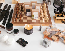 Load image into Gallery viewer, Walnut Wood Chess Board  + Man Cave Candle And Matches
